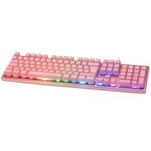 Deltaco Gaming GAM-021-RGB-P-DE USB Keyboard QWERTZ German Pink