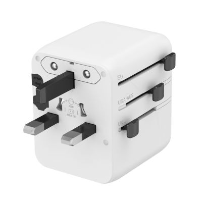 6. GEMBIRD UNIVERSAL TRAVEL ADAPTER 20W, WHITE
