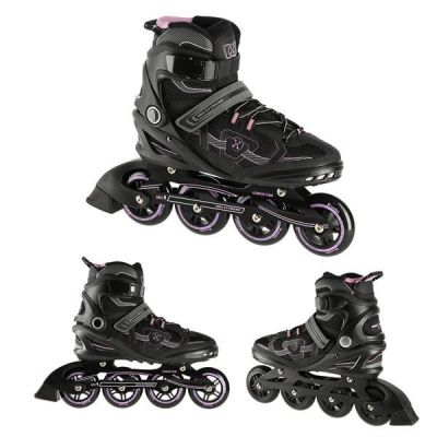 3. NILS EXTREME NA9157 ROLLER SKATES BLACK AND PURPLE SIZE 44
