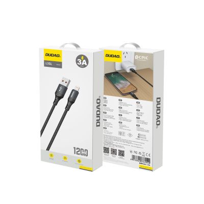 2. Dudao 3A 30W L3SL USB-A - Lightning Cable Braided 1.2m - Black