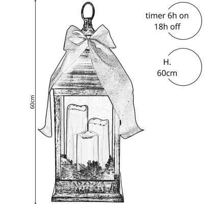 4. LANTERN ADVENT LANTERN LED 60CM 3 CANDLES WHITE