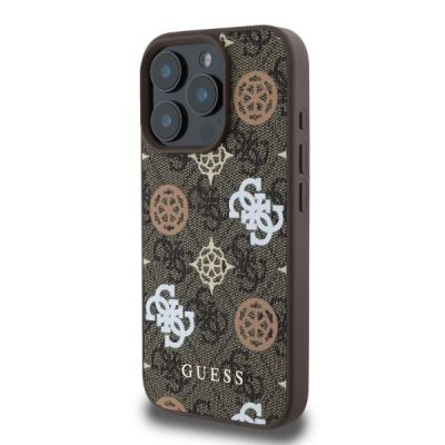 3. Guess Peony On 4G Background MagSafe case for iPhone 16 Pro - brown