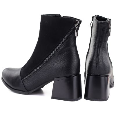 5. Women's insulated ankle boots with a block heel, black M.Daszyński SA269-5