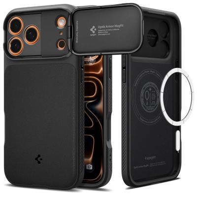 Spigen Optik Armor MagSafe case for iPhone 17 Pro - black