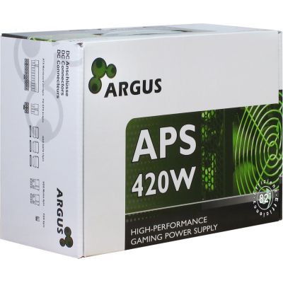 4. Inter-Tech Argus APS Power Supply - 420 W - 115 - 230 V - 47 - 63 Hz - +12V1,+12V2,+3.3V,+5V,+5Vsb,-12V - Active - 103 W