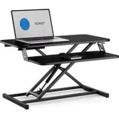 SENSE7 Black Desk / Height-adjustable desk converter / 13 kg load capacity