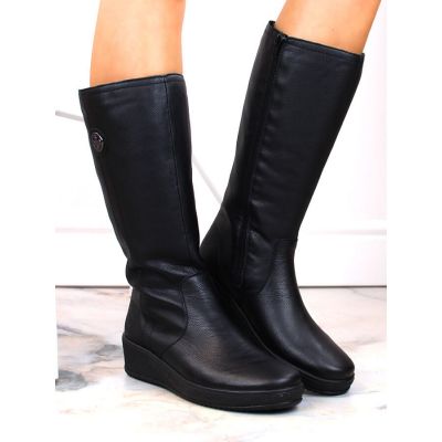 17. Rieker W RKR237B Leather Waterproof Boots Lined with Lambswool