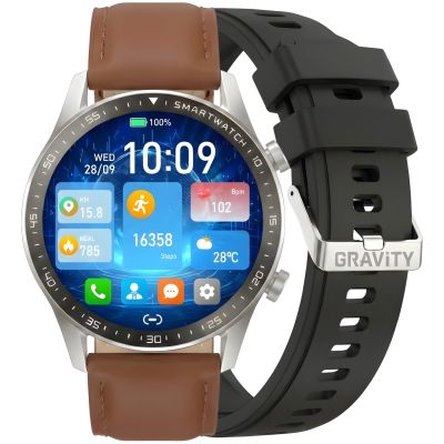 Smartwatch Gravity Silver 2 Straps GT10-8
