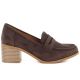 2. Women's suede brown lords heeled shoes M.Daszyński MR2201D-3A