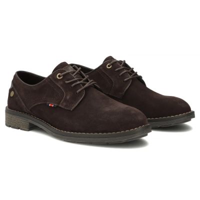 4. Men's casual leather shoes, suede, dark brown, Filippo MP8317