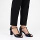 5. Black open toe pumps on a block heel M.Daszyński SA107-37