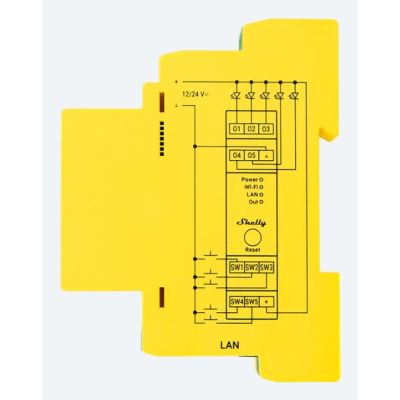 4. Shelly Pro RGBWW PM Wireless Yellow