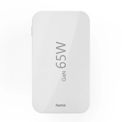 4. Hama GaN Charger 65W 2x USB-C 1x USB-A Foldable - White