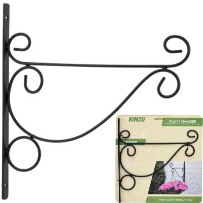 METAL PLANT HANGER, SWIRLS, ORNAMENT, BLACK, 26X28CM, KINZO