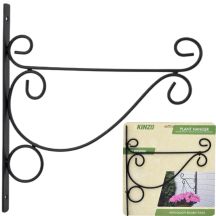 METAL PLANT HANGER, SWIRLS, ORNAMENT, BLACK, 26X28CM, KINZO