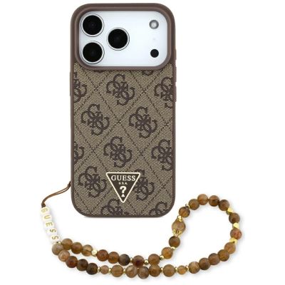 Guess 4G Strap Triangle Logo MagSafe case for iPhone 17 Pro - brown