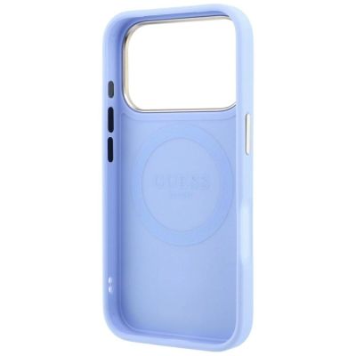 6. Guess Stripe Peony 4G Logo MagSafe Case for iPhone 18 Pro / 17 Pro - Light Blue