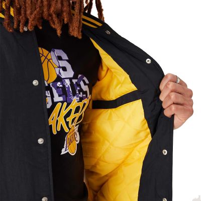 7. New Era NBA Los Angeles Lakers Script Bomber Jacket - 60332205