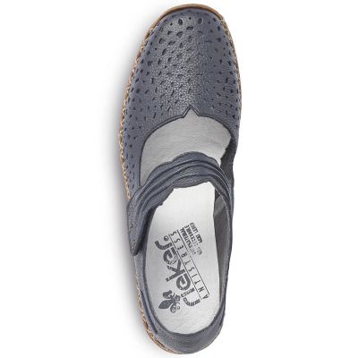 11. Rieker W RKR139 navy blue leather shoes