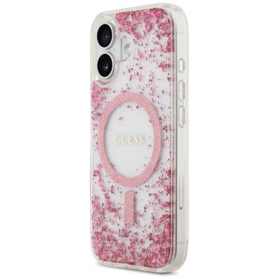 2. Guess Resin Bottom Glitter MagSafe Case for iPhone 17 - Pink