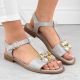 8. Comfortable sandals with zircons S.Barski W OLI261B, silver