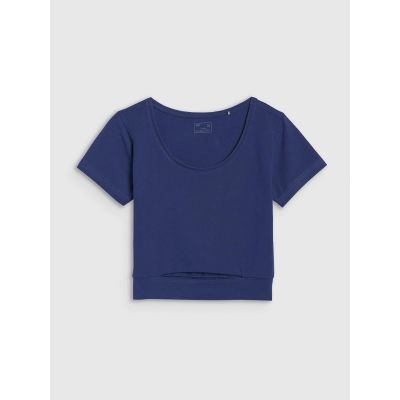 5. Women's crop top plain t-shirt 4F 4FRSS25TTSHF2695-31S