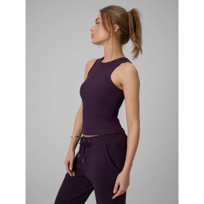 4. Women's slim ribbed knit top 4F 4FRAW25TSLEF310-50S