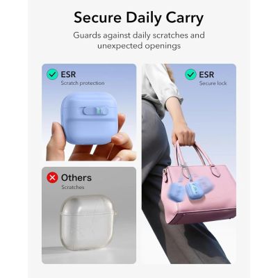 5. ESR Pulse HaloLock MagSafe Case for Apple AirPods 4 / 5 - light blue