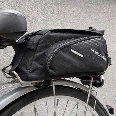 13. Wozinsky Bike Pannier Rack Bag with Shoulder Strap 9L (Rain Cover Included) Black (WBB22BK)