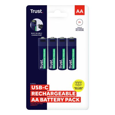 5. AA Trust USB-C RECHARGEABLE BATTERIES 4P