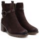 9. Women's suede ankle boots on a block, brown Potocki SZ12527