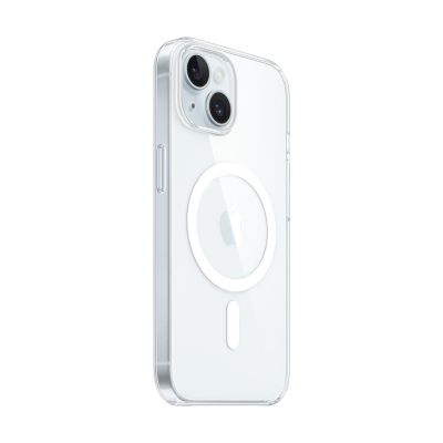 9. Apple - Back cover for mobile phone - MagSafe compatible - Polycarbonate - Transparent - for iPhone 15 (MXRK3ZM/A)