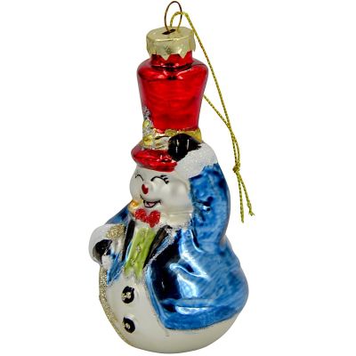 3. GLASS CHRISTMAS ORNAMENT SNOWMAN SASKA GIFT & DECOR