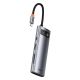 2. Baseus Metal Gleam Series multifunctional USB HUB 7in1 Type C HDMI TF PD card reader gray (WKWG020113)