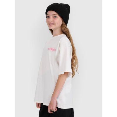3. Oversized T-shirt with print for girls 4F 4FJRAW25TTSHF2935-11S