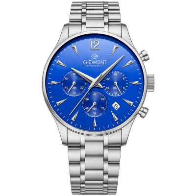 Men's Watch Giewont Chronograph Sapphire Silver Blue GW6310-B3