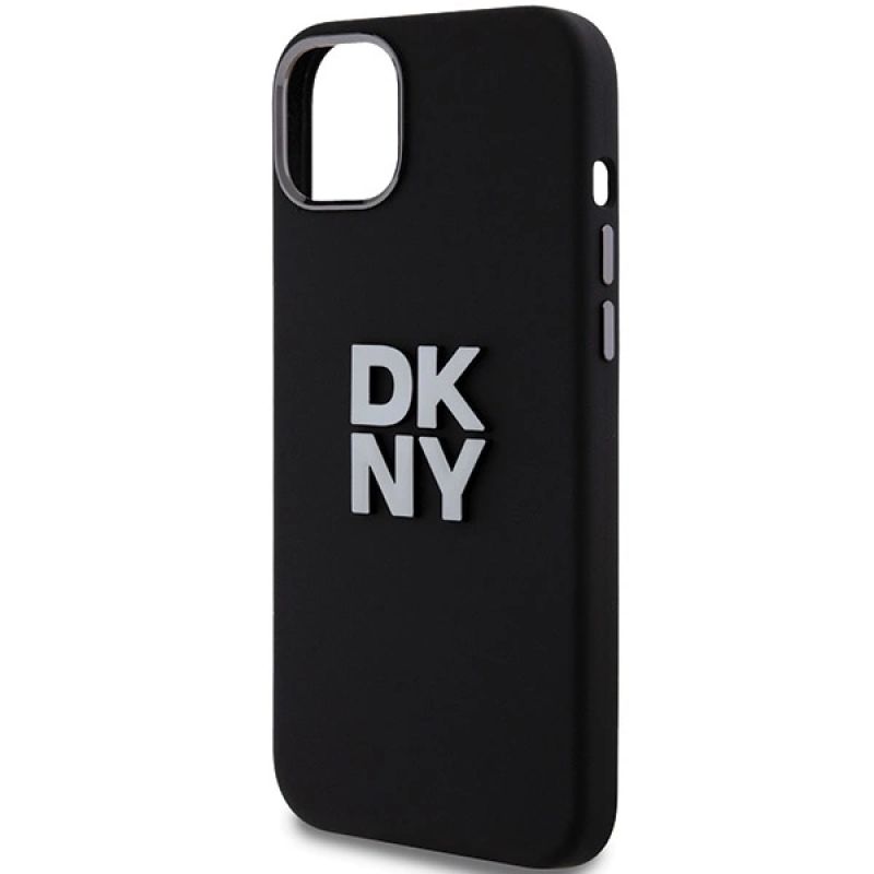 6. DKNY Liquid Silicone Metal Logo case for iPhone 15 Plus / 14 Plus - black