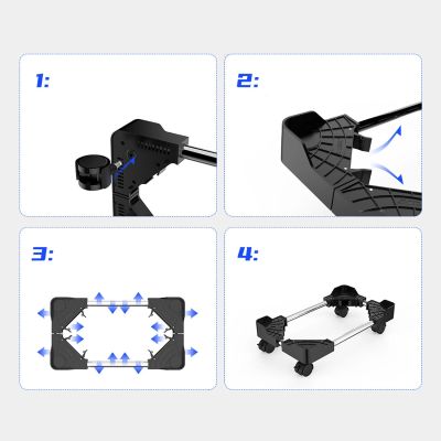8. Orico CPB4 Adjustable Computer Stand with Wheels - Black