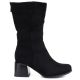 2. Women's short high-heeled boots in black suede Jezzi ASA269-7