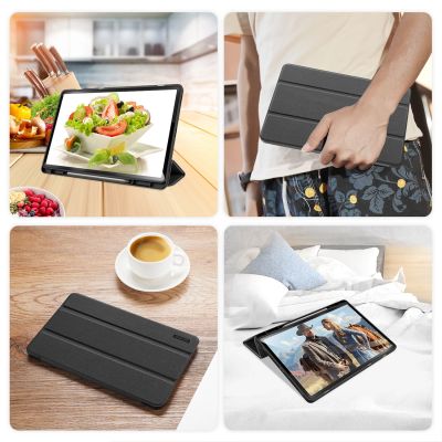 10. Dux Ducis Domo PU Leather Case with Stand for Samsung Tab S10+ / S9+ / S9 FE+ - Black