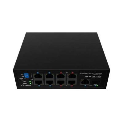 13. SWITCH LANBERG ILFE-8P-1GE-1S-120 LIGHT INDUSTRIAL POE 4XBT 4XAT SFP+ETH DIN FAST ETHERNET
