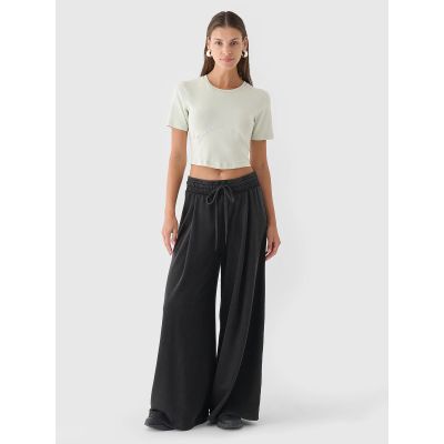 3. Women's crop top slim plain 4F 4FRAW24TTSHF2581-47S