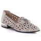 Women's leather openwork taupe shoes Vinceza 99205