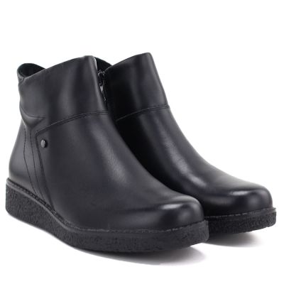 4. Sergio Leone BT-12-S Black Leather Wedge Ankle Boots