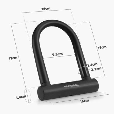 4. Rockbros RKS610-BK U-lock bicycle lock - black