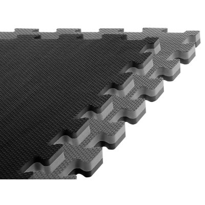 7. Exercise Mat with Safety Certificate - Puzzle 1x1m - Black - Gray 2 cm