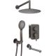 Concealed shower set with bathtub spout