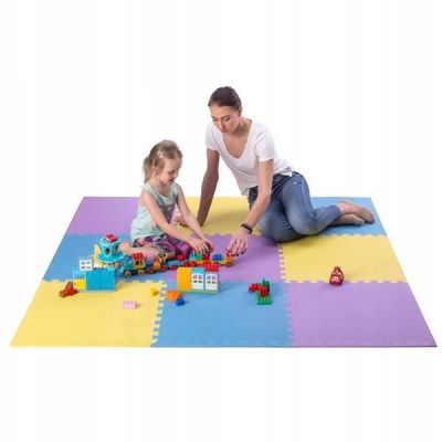 5. One Fitness MP10 Multipack Puzzle Mat Yellow-Blue-Purple