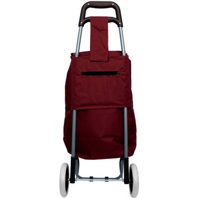 10. TROLLEY SHOPPING BAG ON WHEELS WITH FRAME 31L RED WHITE