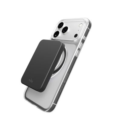 3. Puro Lite Mag TPU+PC Case Compatible with MagSafe for iPhone 17 Pro - Transparent with Gray Ring